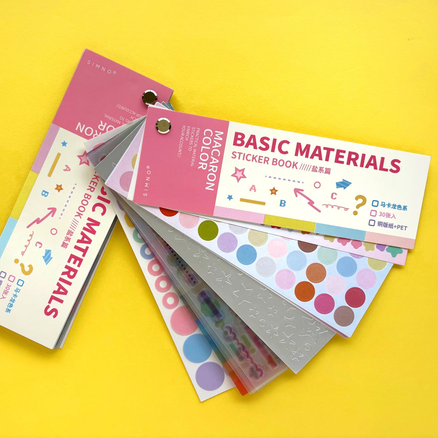 Librillo de stickers creativos para cuadernos y scrapbooking - 30 hojas - Macaron Color