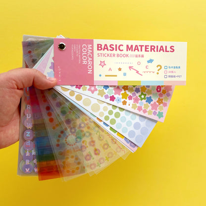 Librillo de stickers creativos para cuadernos y scrapbooking - 30 hojas - Macaron Color