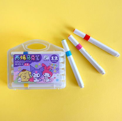 Set Marcadores Acrílicos Sanrio x 12