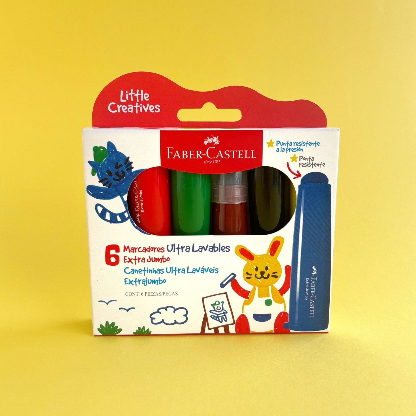 Marcadores lavables extra jumbo caja X6 - Little Creatives