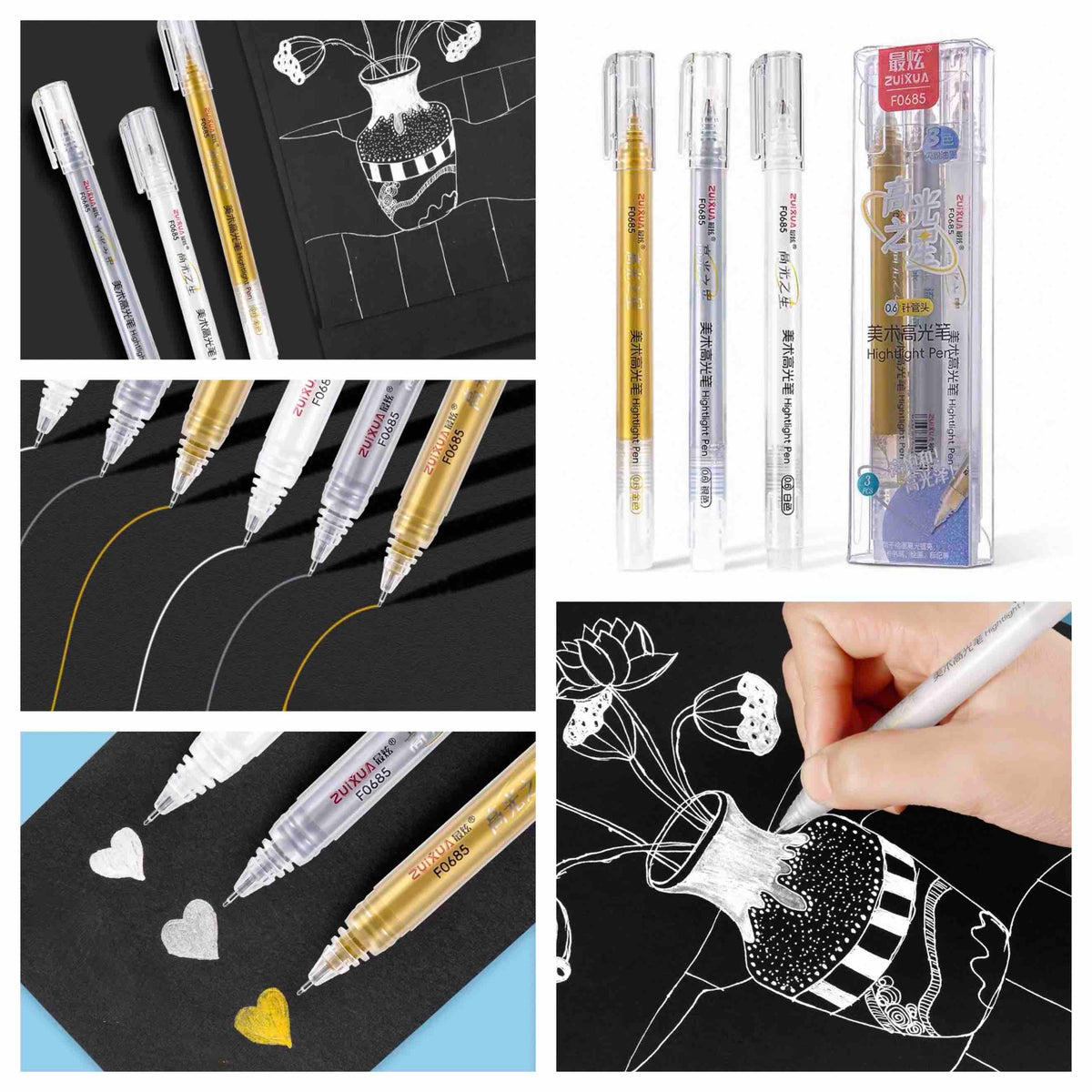Set de Plumas Metalizadas Fine Line