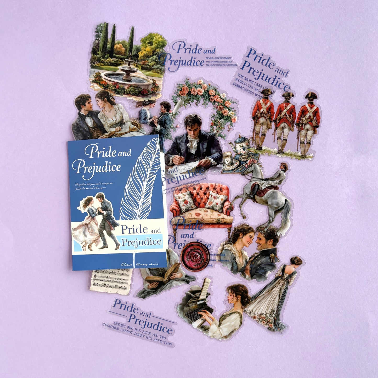 Stickers Literary Stories – Orgullo y Prejuicio (Set de 20)