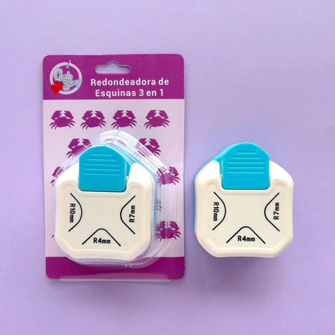 Perforadora redondeadora de esquinas 3 en 1.