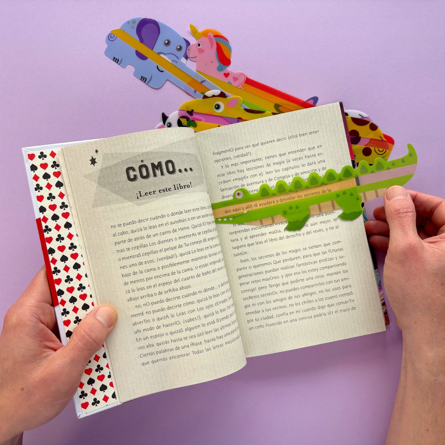 Tiras de lectura guiada y separadores de libros – Animales coloridos  – Paquete x 6 unidades