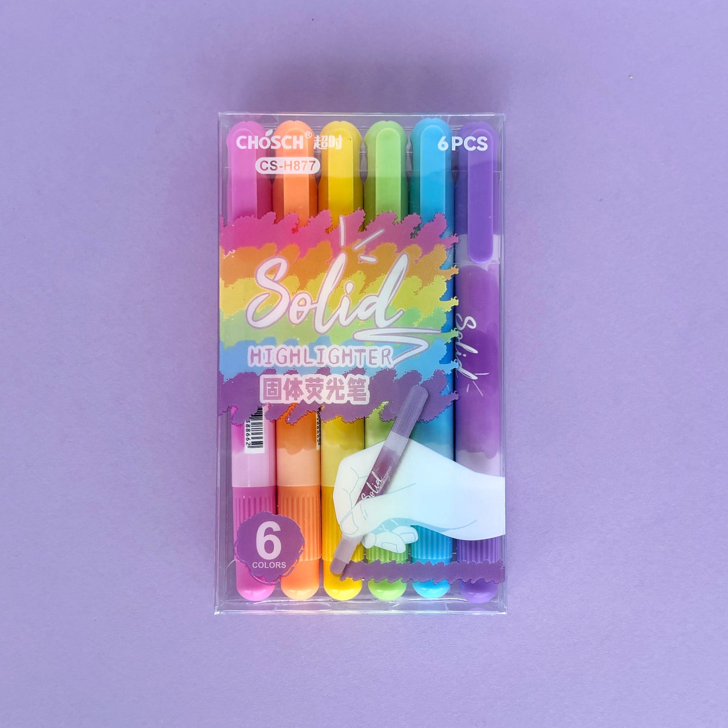 Resaltadores en gel tipo crayón para evitar traspasos - Para libros, Biblias y papel delgado (set de 6)