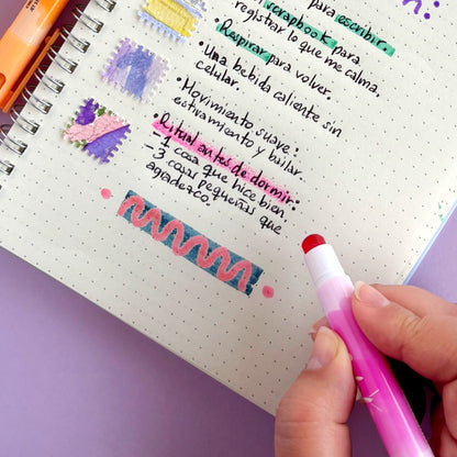 Resaltadores en gel tipo crayón para evitar traspasos - Para libros, Biblias y papel delgado (set de 6)