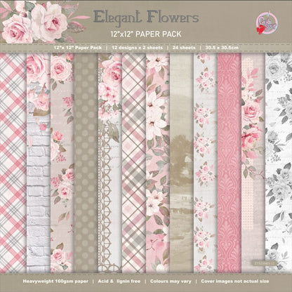 Set de papeles finos x 24 unidades - Elegant Flowers