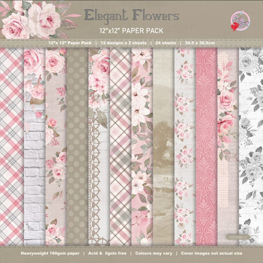 Set de papeles finos x 24 unidades - Elegant Flowers