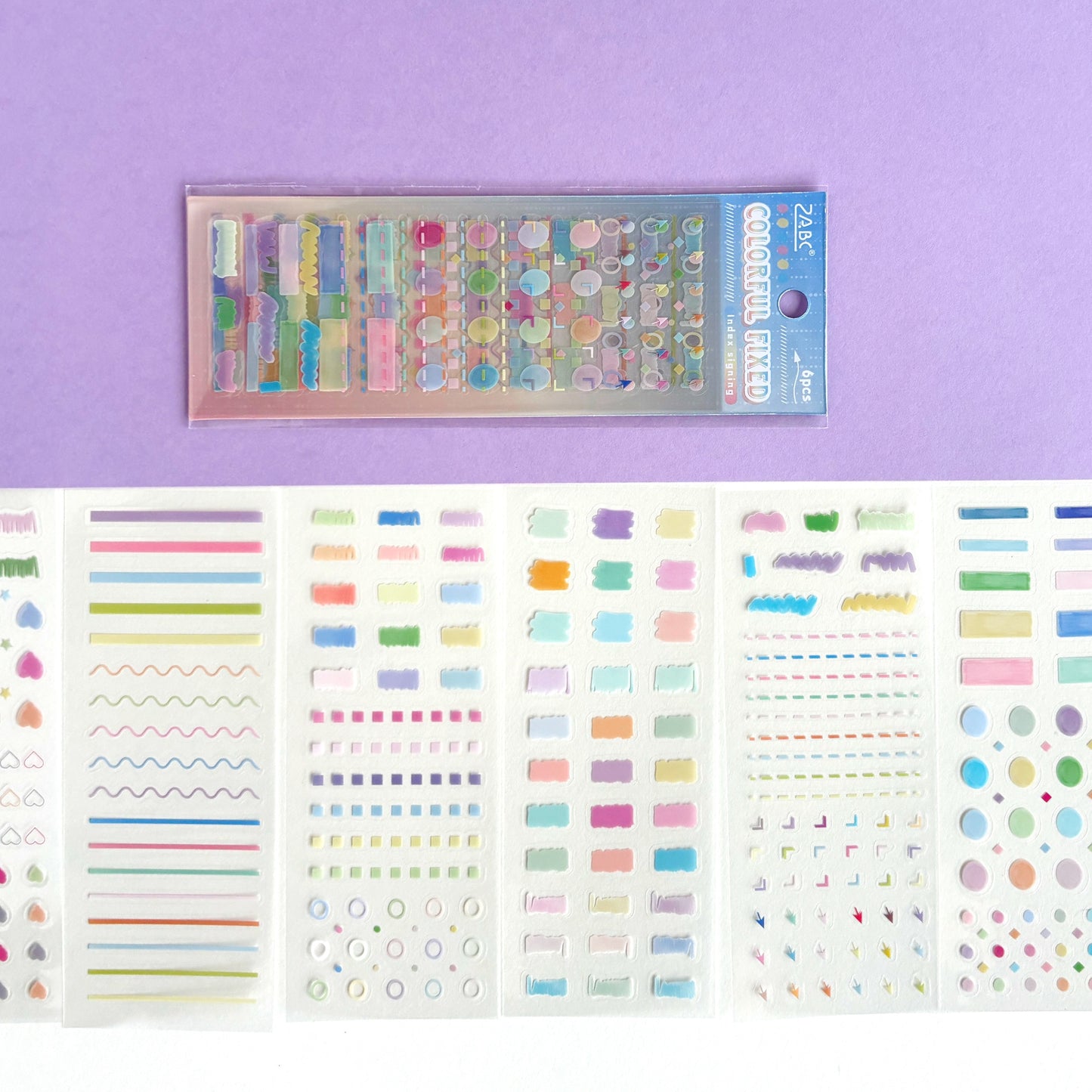 Set de stickers Mini Íconos Macaroon para Journaling – 6 hojas