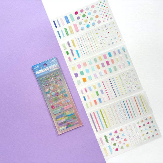 Set de stickers Mini Íconos Macaroon para Journaling – 6 hojas