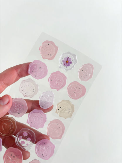 Stickers Floral Wax Seal - 1 hoja