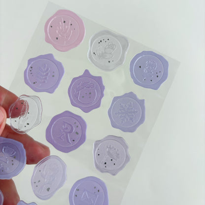 Stickers Floral Wax Seal - 1 hoja
