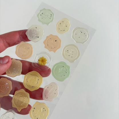 Stickers Floral Wax Seal - 1 hoja