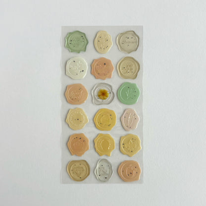 Stickers Floral Wax Seal - 1 hoja