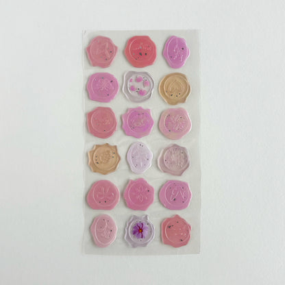 Stickers Floral Wax Seal - 1 hoja