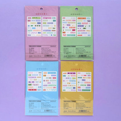 Stickers Kawaii – Set Coreano Diseño Washi (4 Sets)