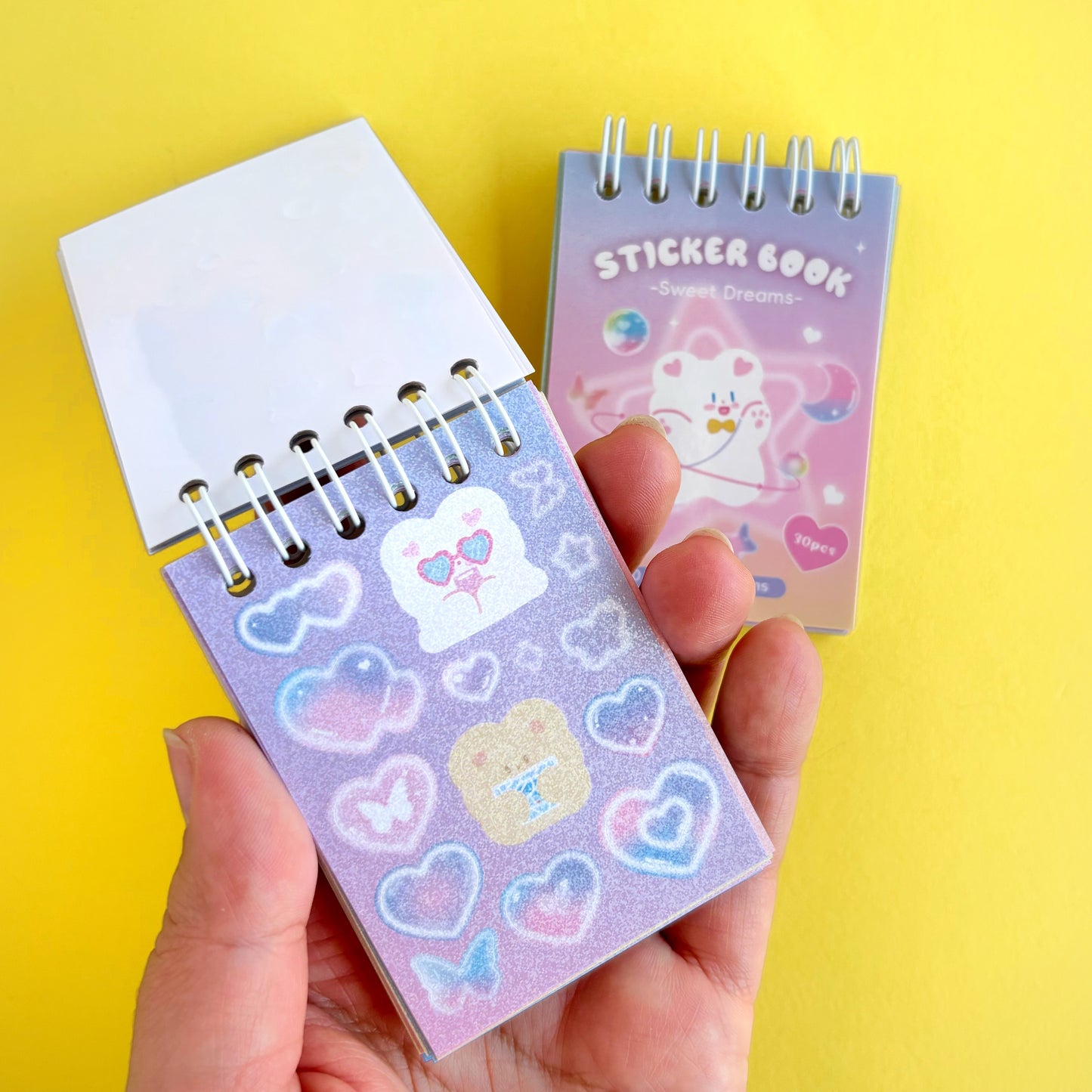 Sweet Dreams - Mini bloc de stickers con acabados glitter para cuadernos y scrapbooking