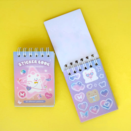 Sweet Dreams - Mini bloc de stickers con acabados glitter para cuadernos y scrapbooking