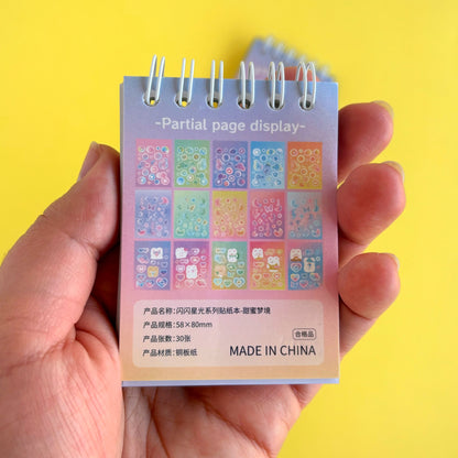 Sweet Dreams - Mini bloc de stickers con acabados glitter para cuadernos y scrapbooking