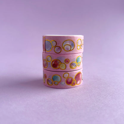 Washi tapes variados con detalles brillantes en foil - 2 metros - Venta por unidad
