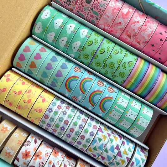 Washi tapes variados - Cinta decorativa - Venta por unidad