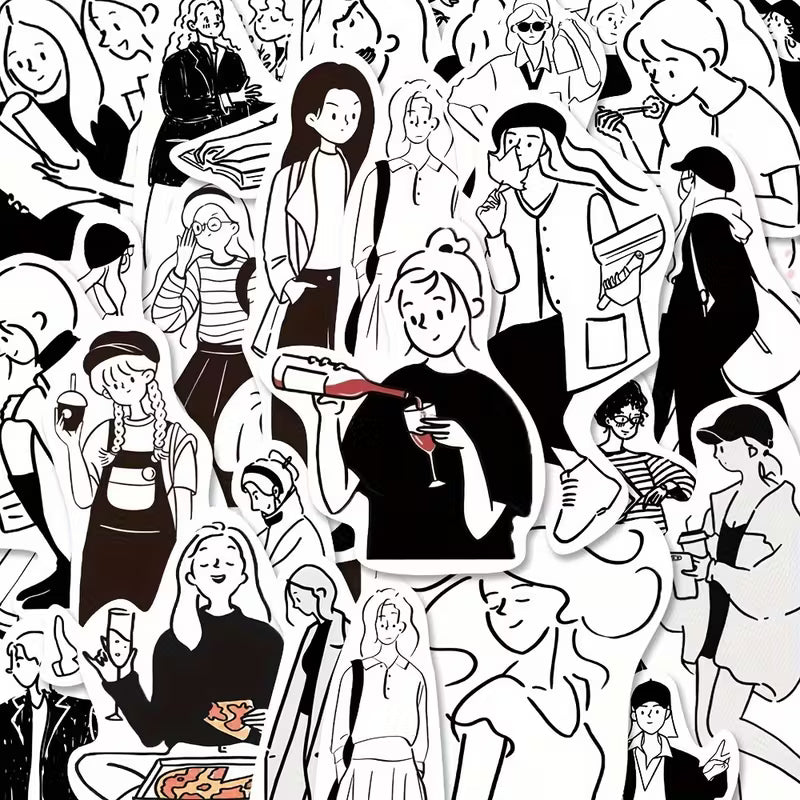 Set de stickers Girly Moments B&W