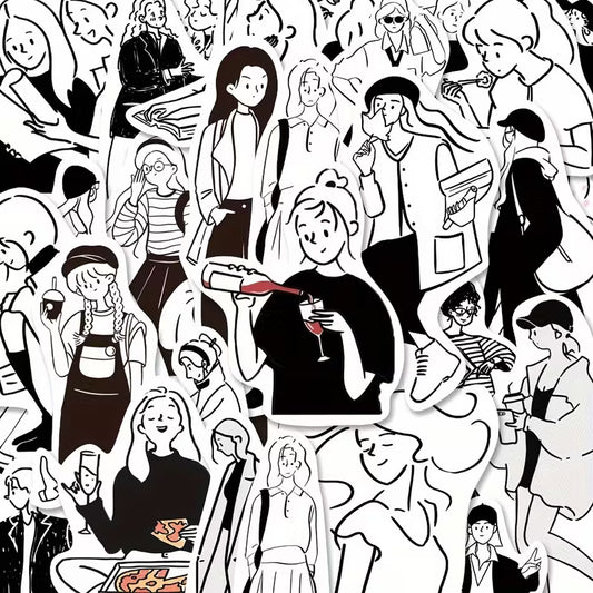 Set de stickers Girly Moments B&W