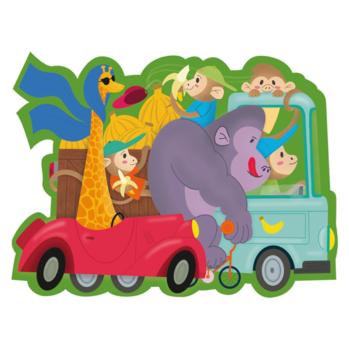 Rompecabezas 50 piezas en cartón XL – Animales de la selva