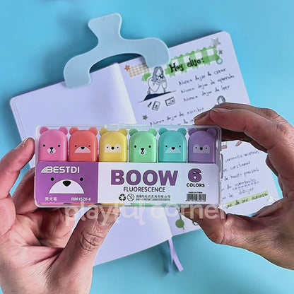 Resaltadores Mini Boow – Estuche Portátil x6