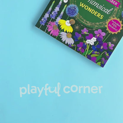 Libro de Stickers por Números Brain Games:  Whimsical Wonders - 28 imágenes para completar (dos incluyen detalles en foil)
