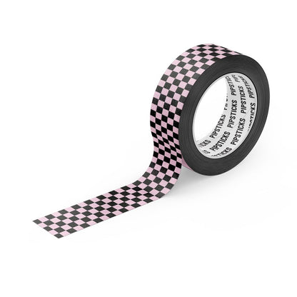 Washi Tape Pipsticks Original - Pink Up The Check (10 m x 1.5 cm)